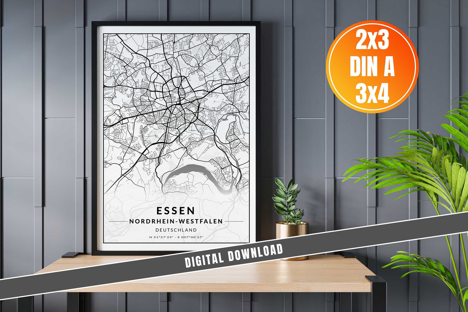 Essen Map for Digital Download Downloadable Prints Essen | Etsy