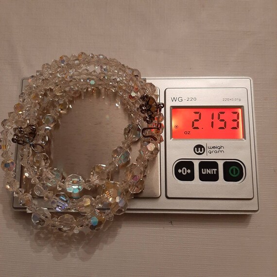 Vintage three strand clear crystal beads