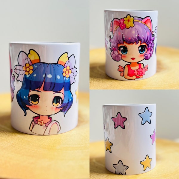 Anime Girls with Colourful hair Money Box | Ceramic Money Box