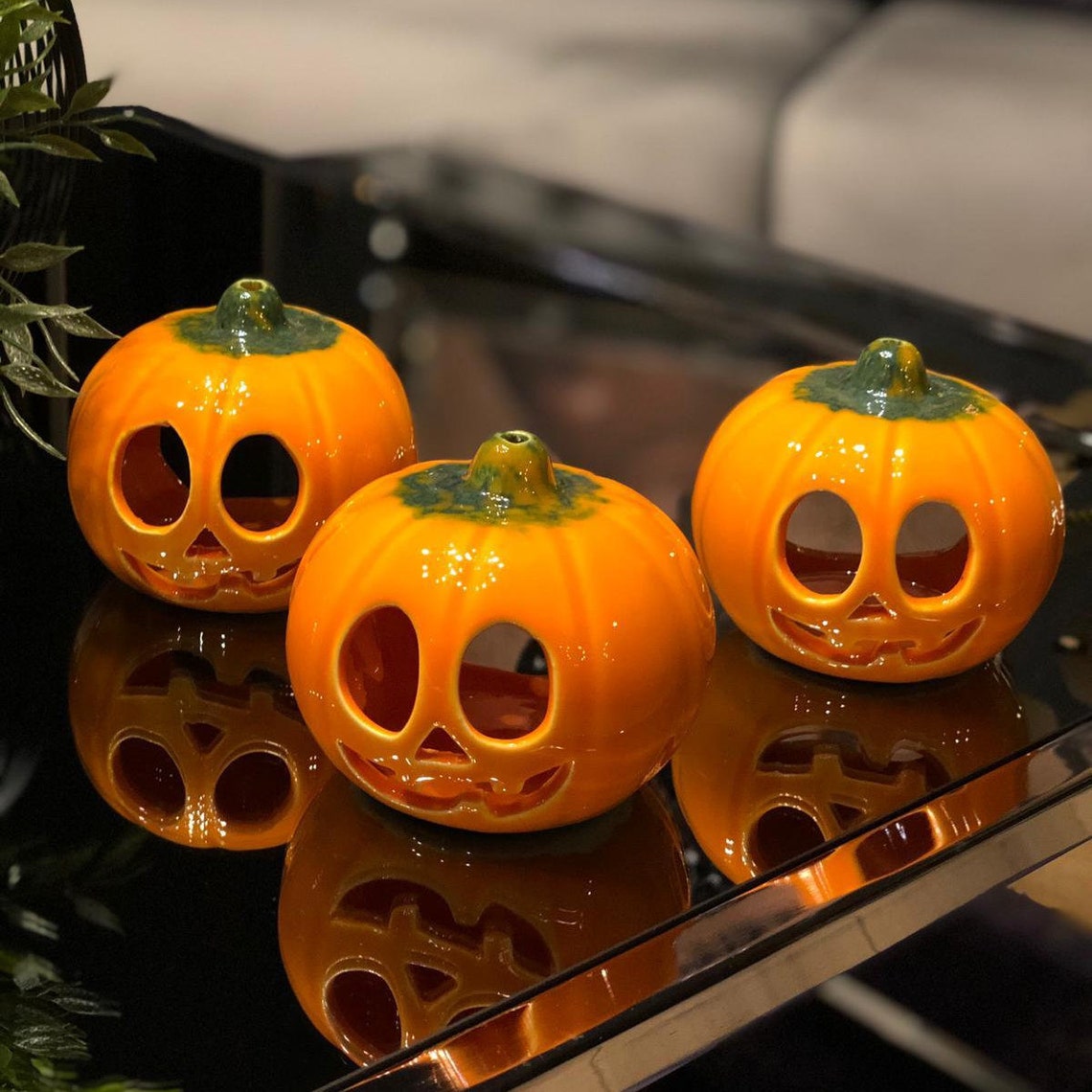 Pumpkin Tea Light Holder Handmade Ceramic Pumpkin Candle Etsy