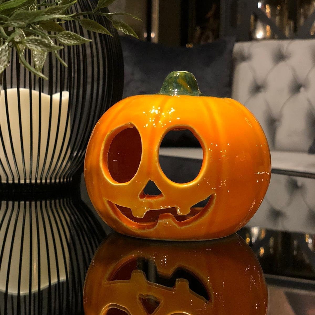 Pumpkin Tea Light Holder Handmade Ceramic Pumpkin Candle Etsy