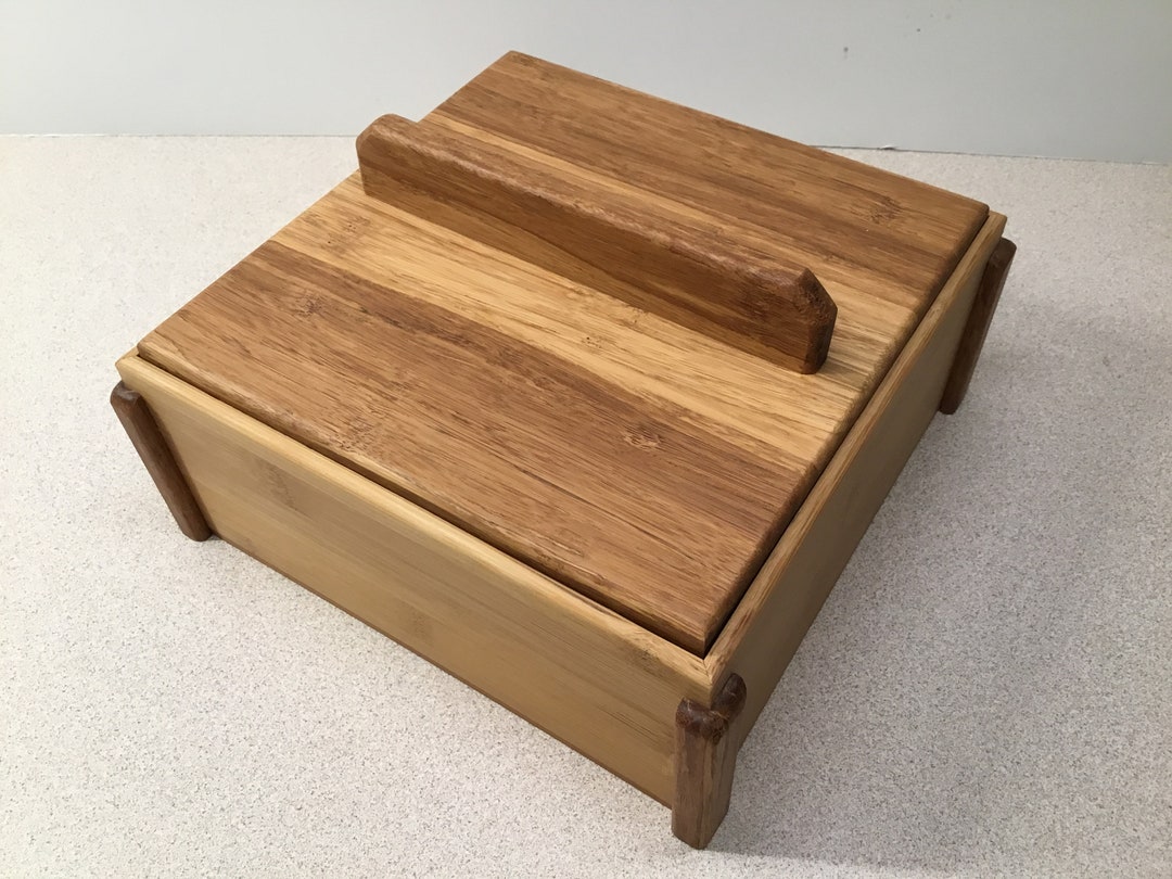 Square Bamboo Box With Lift Lid - Etsy