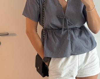 Grace Blouse – Feminine Cotton Top with Bow Detail | Effortless Chic Office Blouse | Elegant Workwear for Women | Heartfelt Studio