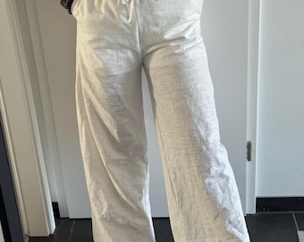 Volara Trouser – Cotton Linen Trousers for Women | Relaxed high waist pants | Lightweight Boho Wide Leg Pants