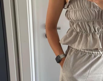 Valeria Top – Ruffle Cotton Top for Women | Feminine Summer Blouse | Handmade | Summer Breeze Collection