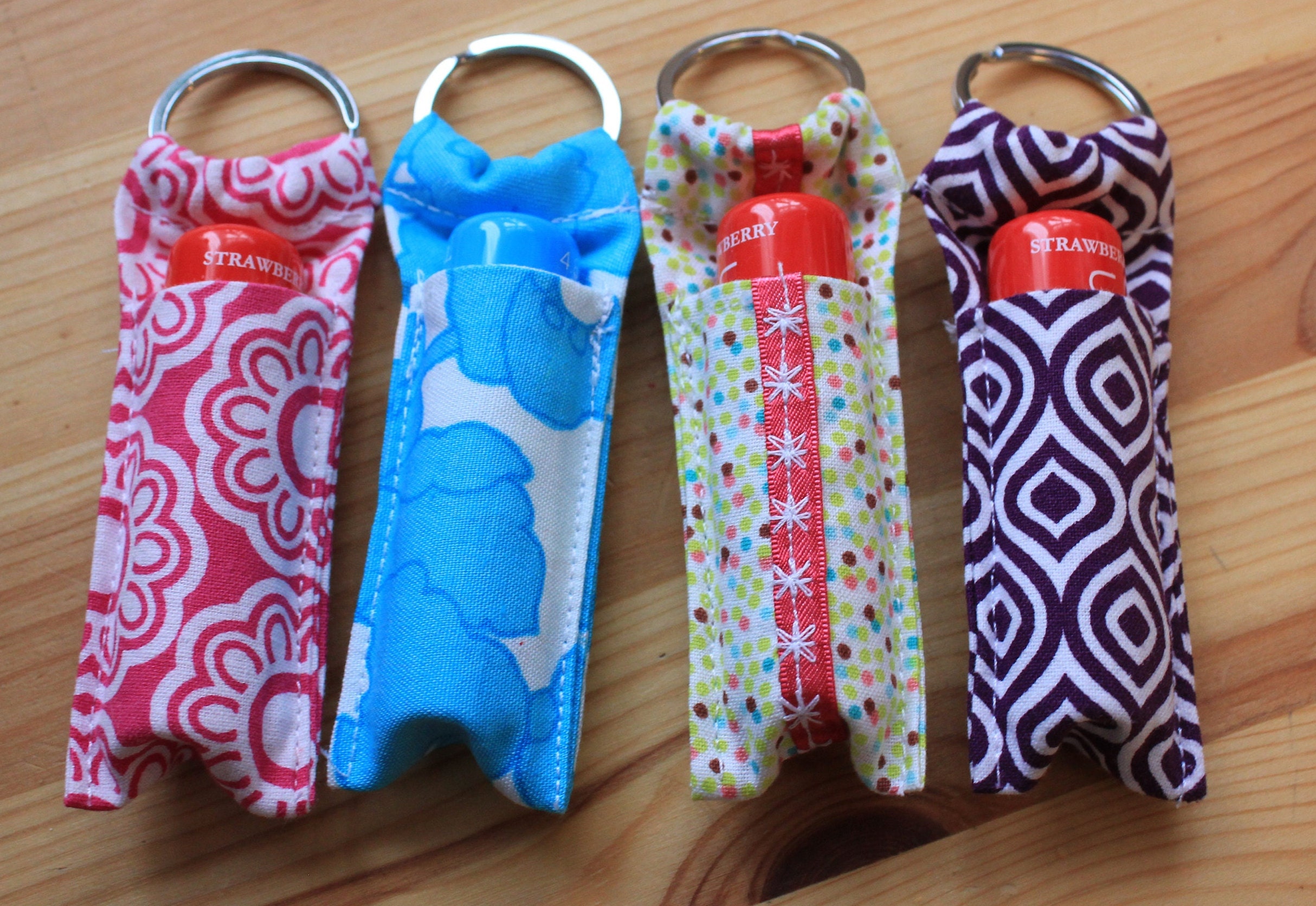 Lip Balm Keyring/chapstick Holder/fabric Case With Lip Balm Etsy UK