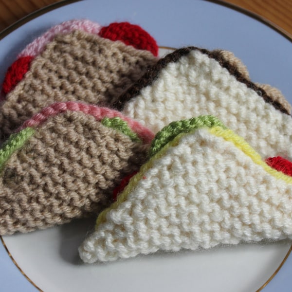 Knitted sandwiches/handmade food/ hand knitted toy