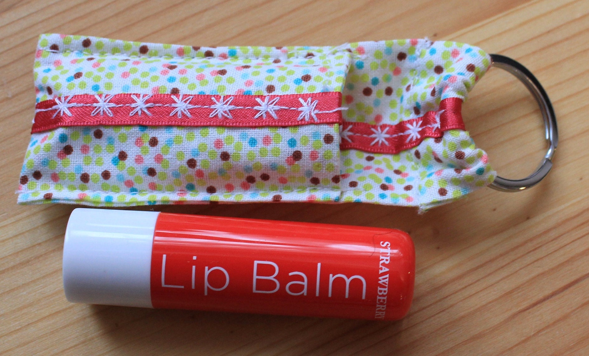 Lip Balm Keyring/chapstick Holder/fabric Case With Lip Balm Etsy UK