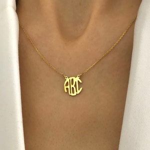 Gold Monogram Necklace | Monogram Pendant | Circle monogram | Letter necklace | Monogram Jewelry | Wedding Gift | Gift For Her |