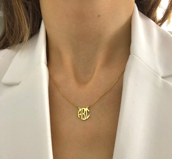 Circle monogram necklace online