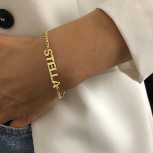 Personalize Gold Name Necklace | Handwriting Bracelet | Minimalist Bracelet | Mothers Day | Gift For Her | Birthday Gift | Bridesmaid Gift |
