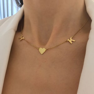 Colar amante de duas letras personalizado I Presente de dia dos namorados I Colar de duas iniciais I Presente de Natal I Presente de Natal I