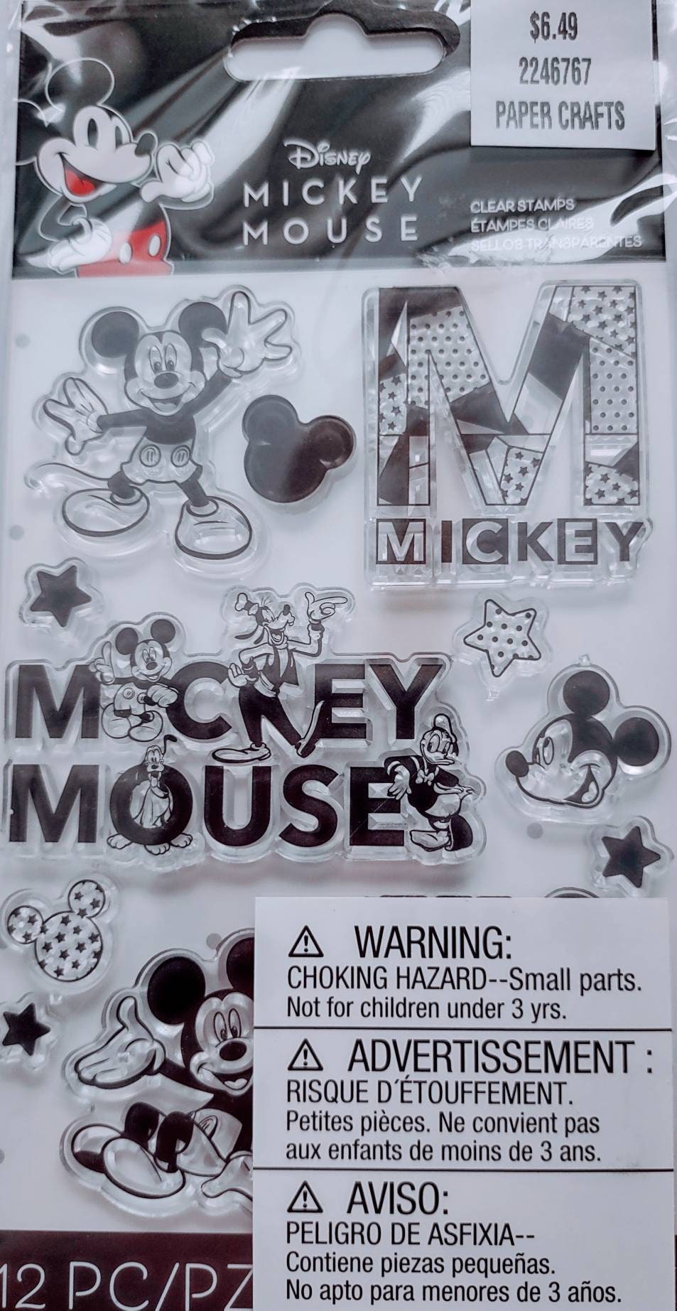 Disney Clear Stamp Set of 12 Mickey Blocks Clear Stamps NEW Etsy
