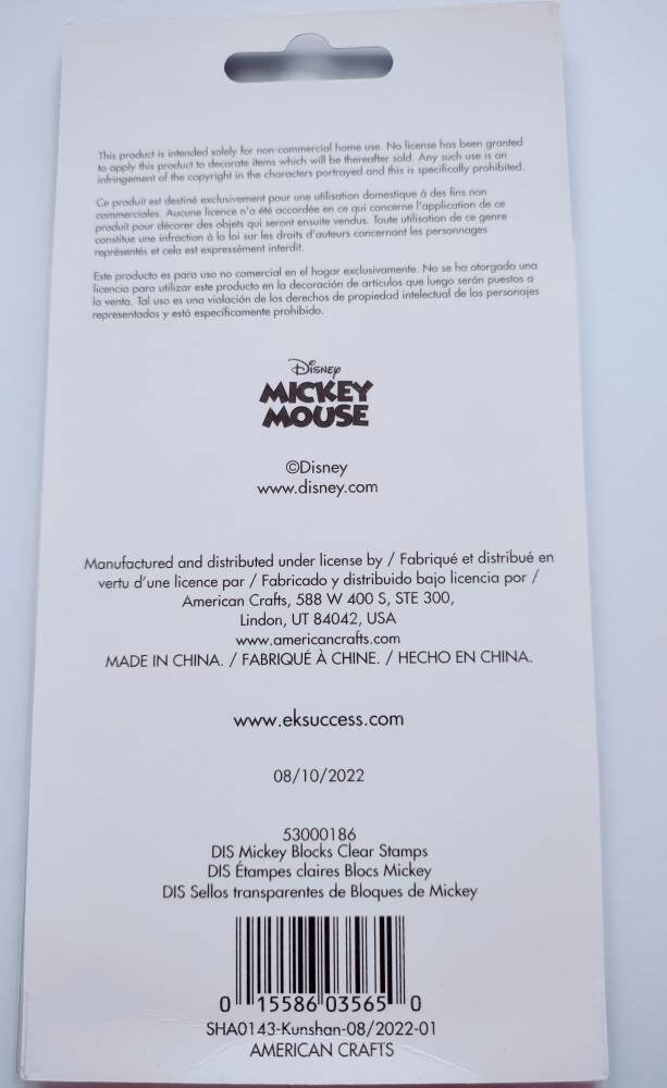Disney Clear Stamp Set of 12 Mickey Blocks Clear Stamps NEW Etsy