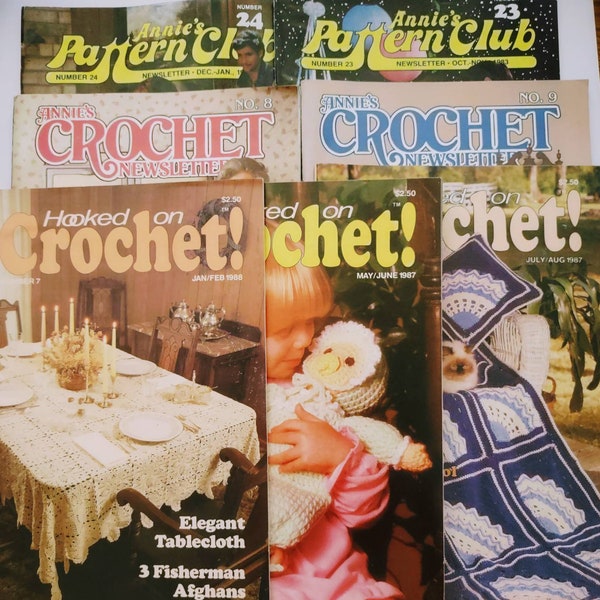 Crochet and Pattern Craft Magazines 1983, 1984, 1987, 1988