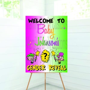 Editable Fairly Odd Parents Gender Reveal Welcome Sign