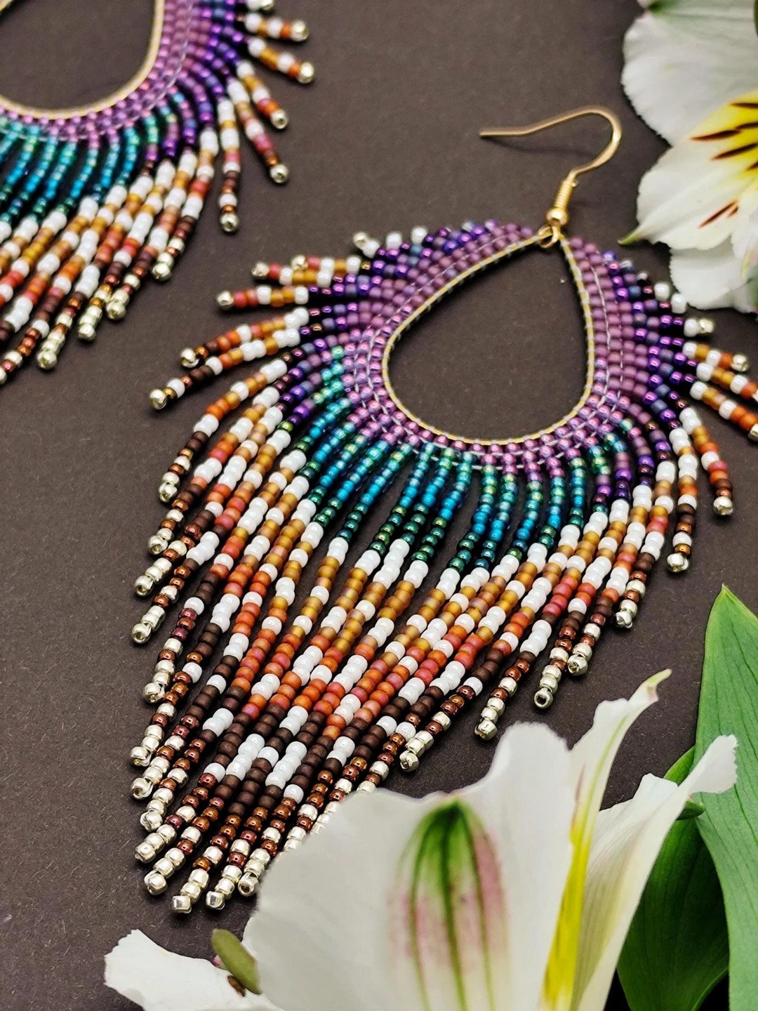 Natural Pheasant Feather Earrngs