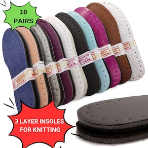 INSOLES FOR CROCHET 10 pairs , 3-layer  sole for crochet. with holes.from the most well-known insoles manufacturer itself rasim uyar