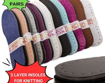 INSOLES FOR CROCHET 10 pairs , 3-layer  sole for crochet. with holes.from the most well-known insoles manufacturer itself rasim uyar