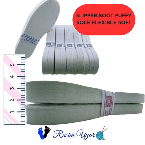 Premium 14mm Crochet Slipper Sole – Soft EVA 3-Layer Insole with Pre-Punched Holes for Handmade & Knitted Slippers