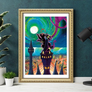Pokémon Ambreon Print, Ambreon Print, Ambreon Zeichnung, Moonbreon Druck, Moonbreon Kunstwerk, Pokemon Print, Pokemon Zeichnung, Ambreon, Evoli