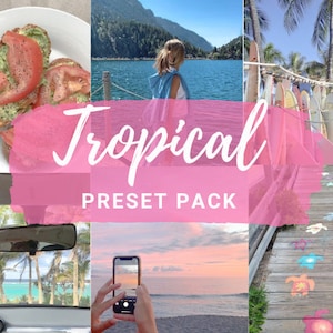 Tropical Preset Pack - 3 Lightroom Presets,VSCO, influencer preset, summer filter, pop color presets, beach filter, travel, instagram filter