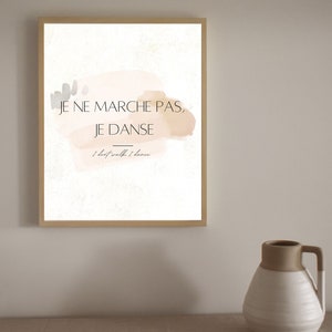 Dancer Quote Poster | Minimal Wall Art | Dance Poster | Geometric Wall Art | French