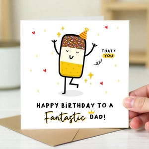 Fantastische vader verjaardagskaart, grappige verjaardagskaart voor papa, gelukkige verjaardag aan een fantastische vader, gepersonaliseerde kaart