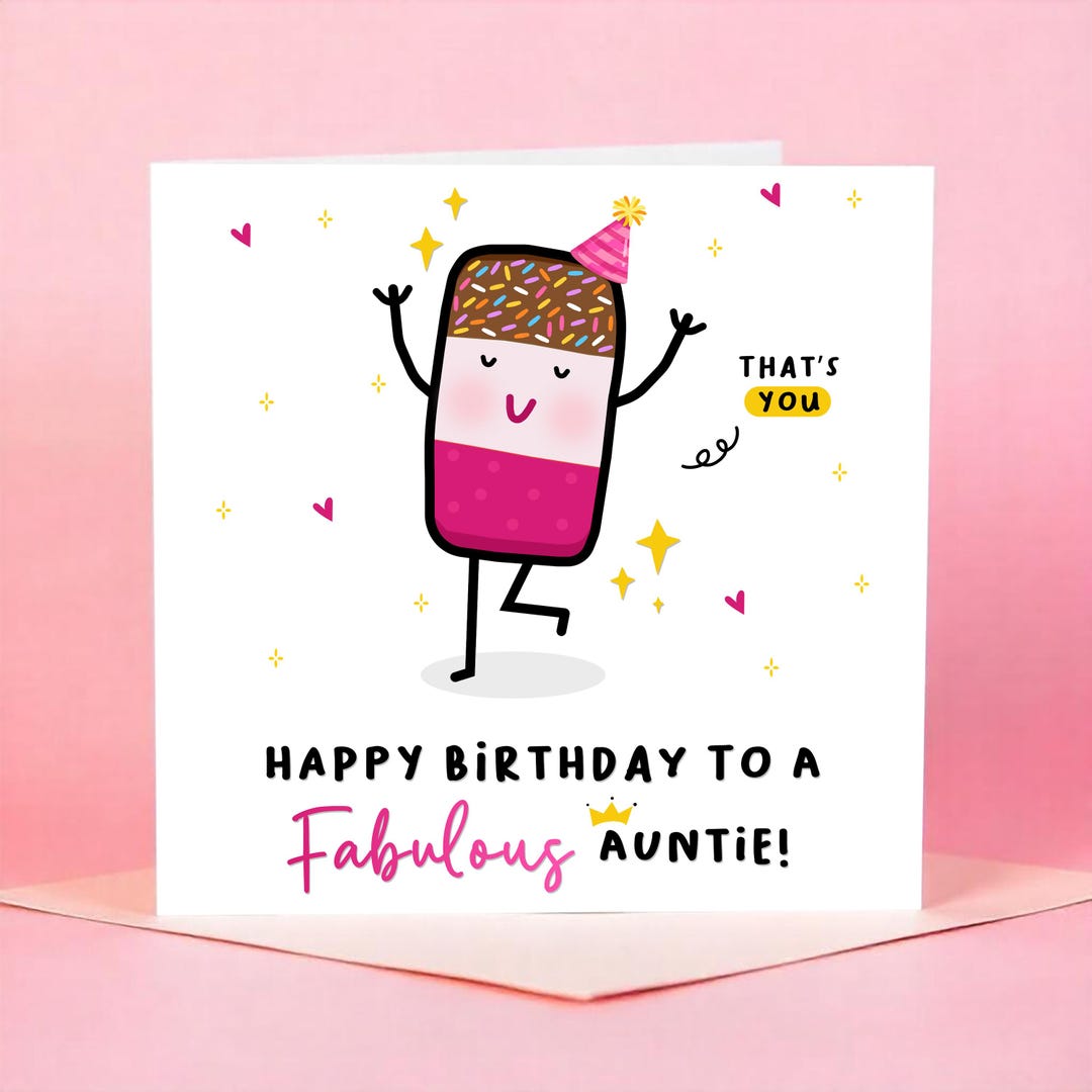 Fab Auntie Birthday Card, Funny Birthday Card for Auntie, Happy ...