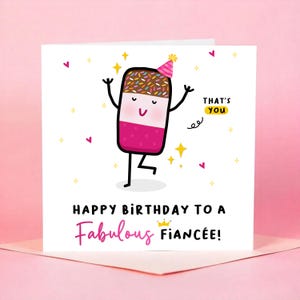 Fab verloofde verjaardagskaart, grappige verjaardagskaart, gelukkige verjaardag aan mijn Fab verloofde, gepersonaliseerde kaart