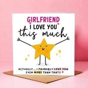 Freundin Ich liebe dich so sehr - Freundin Geburtstagskarte - Lustige Geburtstagskarte - Personalisierte Karte - Freundin personalisierte Karte