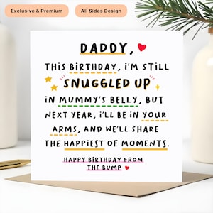 Papa, carte d'anniversaire Coup de foudre, future carte papa, prochain anniversaire, je serai blotti dans vos bras, carte personnalisée
