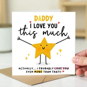 Tarjeta personalizada "Papá, te quiero mucho" - Tarjeta de cumpleaños para papá, tarjeta para papá, "Te quiero", "Te queremos", tarjeta personalizada para papá