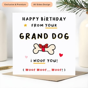 Do Cartão de Aniversário do Cachorro, Do Cachorro, Cartão de Aniversário Engraçado, Cartão Personalizado, Vovó Cachorro, Vovô Cachorro