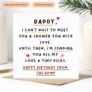 Papa, carte d'anniversaire « Coup de foudre » - J'ai hâte de vous rencontrer, carte future papa, carte personnalisée, cartes de voeux premium exclusives