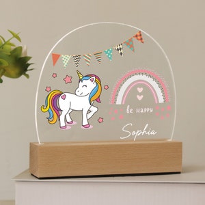 Personalized Unicorn Night Light For Baby Gifts, Newborn Gifts For Baby Girl Boy, Birthday Gifts, Nursery Decor, Baptism Gift