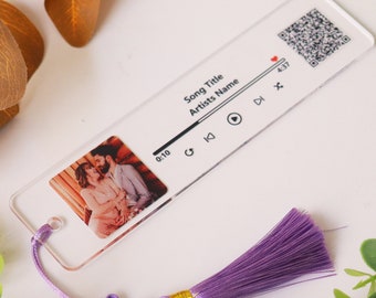 Custom Song Code Bookmark Gift for Girlfriend, Personalized Photo Gifts, Back To School Gift, Gift for Boyfriend, Wedding Gifts