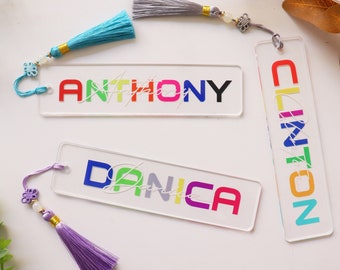 Personalized Name Bookmark with Tassel, Custom Acrylic Bookmark, Gifts for Kids, Gifts For Mom, Gifts For Dad, Go Back to School Gifts