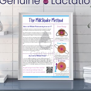 MilkShake Method Parent Breastfeeding Care Handout Lactation Support Pumping Breast Massage Downloadable 8.5x11 Printable