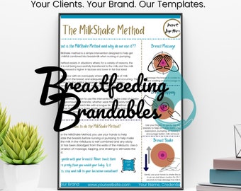 Milkshake Method Breastfeeding Brandables™ Template Customizable in Canva for Lactation Professionals and Breastfeeding Supporters Counselor