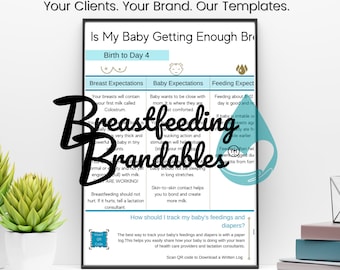Baby Getting Enough Milk Breastfeeding Parent Handout Lactation Guide Customizable Breastfeeding Brandables™ Canva