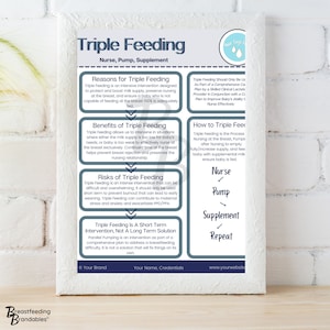 Triple Feeding Template, Customizable Canva Lactation Handout, Doula, Midwife, Postpartum Care, Breast Pump, Pumping Mom, Downloadable PDF