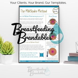 Milkshake Method Breastfeeding Brandables™ Template Customizable in Canva for Lactation Professionals and Breastfeeding Supporters Counselor