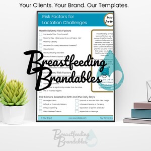 Risk Factors Lactation Challenges Breastfeeding Template Handout Checklist Customizable Canva Downloadable Resource