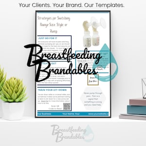 Switching Flange Size Breastfeeding Brandables™ Template Customizable in Canva for Lactation Professionals and Breastfeeding Supporters
