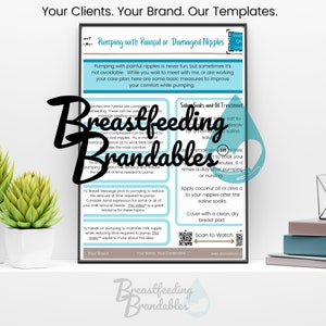 Pumping with Painful or Damaged Nipples Breastfeeding Brandables™ Template Customizable in Canva for Lactation Breastfeeding Professionals