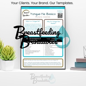 Tongue-Tie Basics Breastfeeding Baby Lactation Parent Resource IBCLC Customizable Canva Client Template Handout Guide Nursing Information