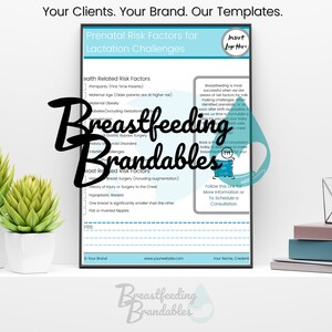 Prenatal Risk Factors for Lactation Challenges Breastfeeding Client Template Handout Customizable Canva Downloadable New Mom