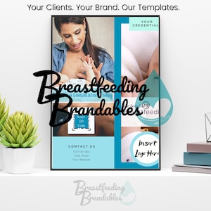Benefits of Breastfeeding Customizable Trifold Brochure Lactation Consultants IBCLC Private Practice Downloadable Canva Brandable