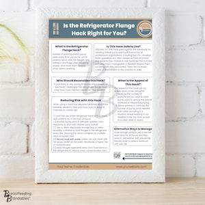 Refrigerator Flange Hack Safety Template, Lactation Canva, IBCLC, Breastfeeding Moms Handout, Pumping Moms Handout, Breastmilk Safety